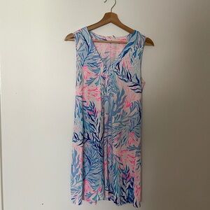 Lilly Pulitzer Print coral Sleeveless Cotton Dress